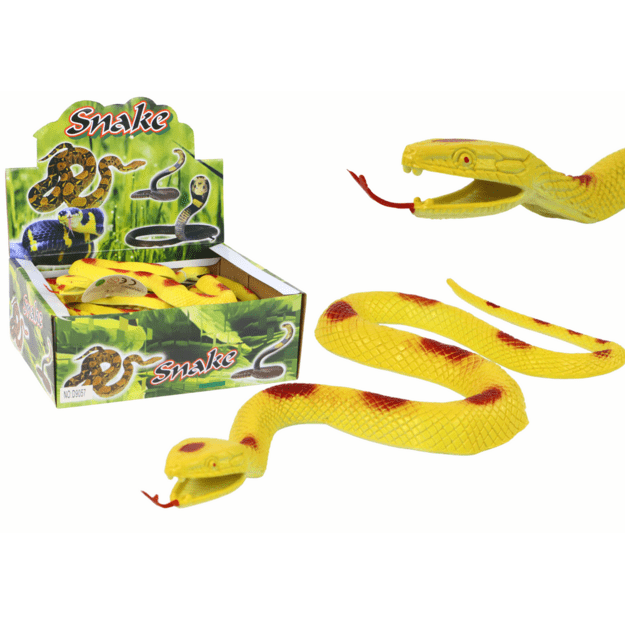 Žaislinė guminė gyvatė, geltonai ruda