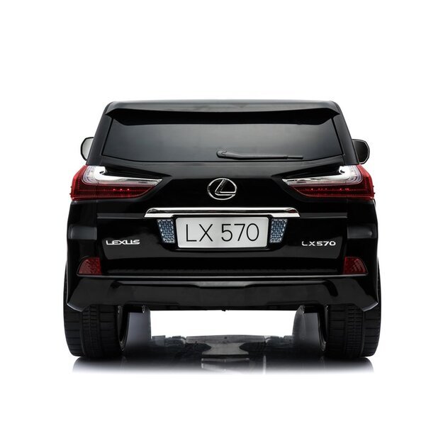 Dvivietis vaikiškas elektromobilis Lexus DK-LX570, juodas lakuotas