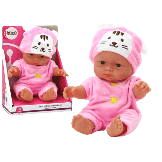 Lėlė kūdikis su rožiniais drabužėliais Bunny Cap