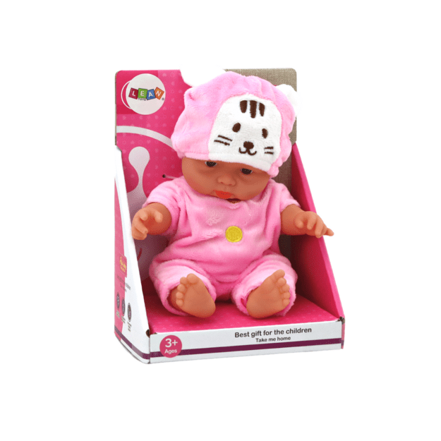 Lėlė kūdikis su rožiniais drabužėliais Bunny Cap