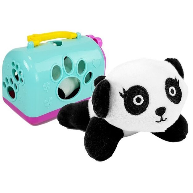 Mažoji pliušinė Panda su kelionių krepšiu