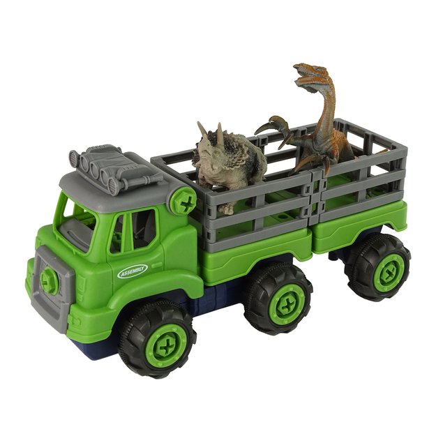 Sunkvežimis su įrankiais ir dinozaurai