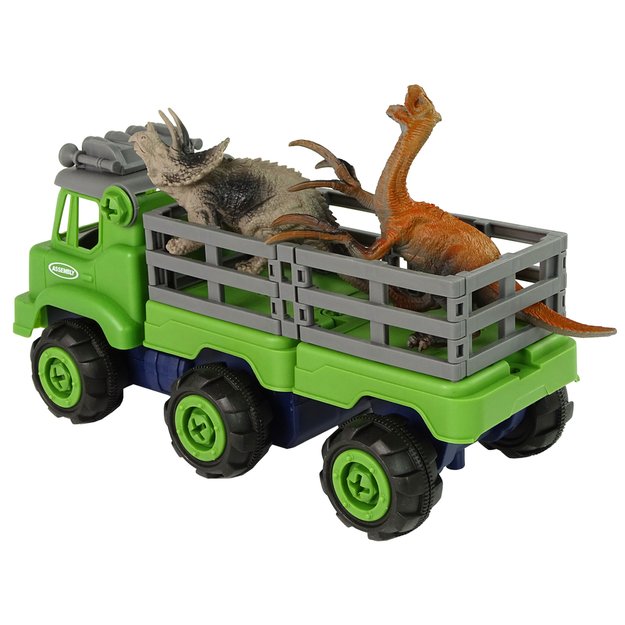 Sunkvežimis su įrankiais ir dinozaurai