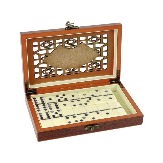 Loginis žaidimas "Domino", 28 el. medinėje dėžutėje