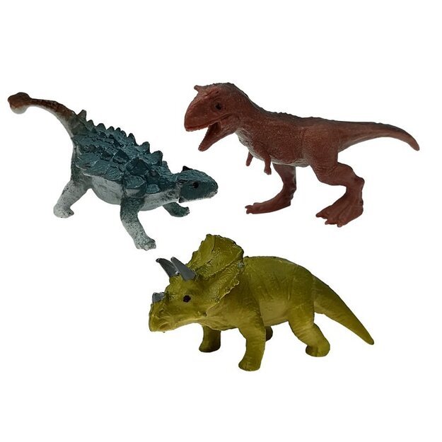 Mašinėlių rinkinys su dinozaurų figūrėlėmis