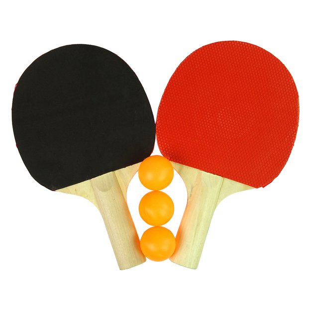 Medinės stalo teniso  raketės su 3 kamuoliukais