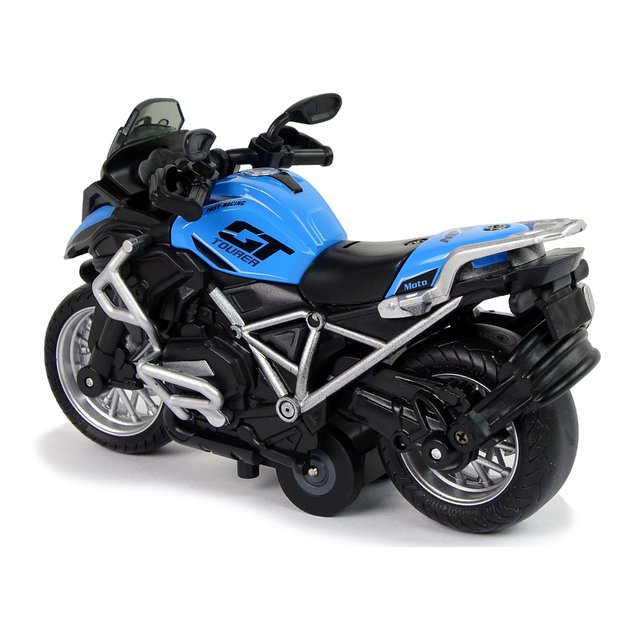 Motociklas su garso ir šviesų efektais, mėlynas
