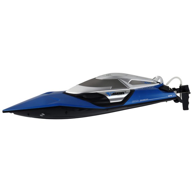 Nuotolinių būdu valdoma motorinė valtis su šviesos efektais, mėlyna