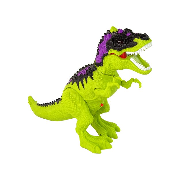 Nuotoliniu būdu valdomas dinozauras su šviesos ir garso efektais, šviesiai žalias