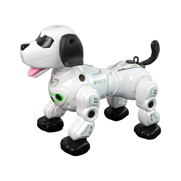 Nuotoliniu būdu valdomas robotas, šuo, baltas