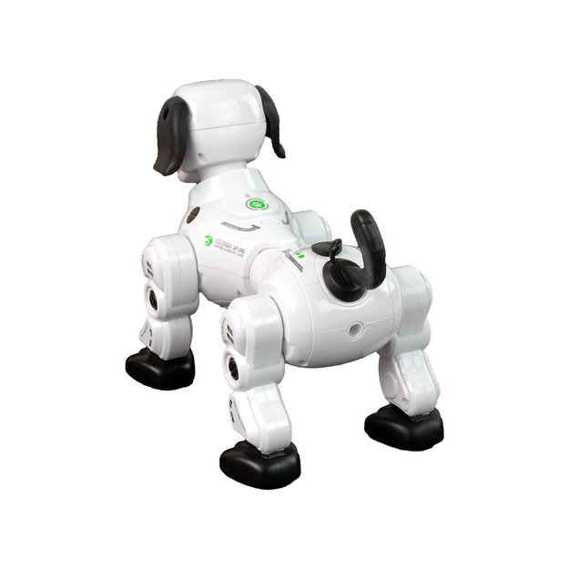 Nuotoliniu būdu valdomas robotas, šuo, baltas