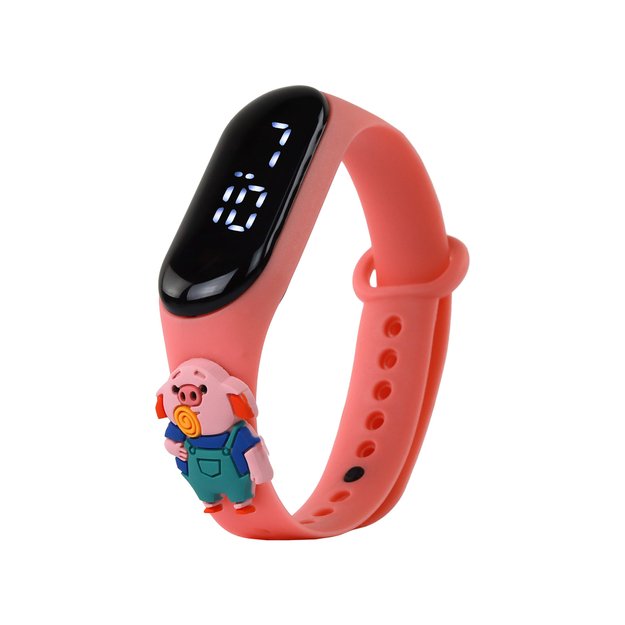 Vaikiškas elektrinis laikrodis, oranžinis