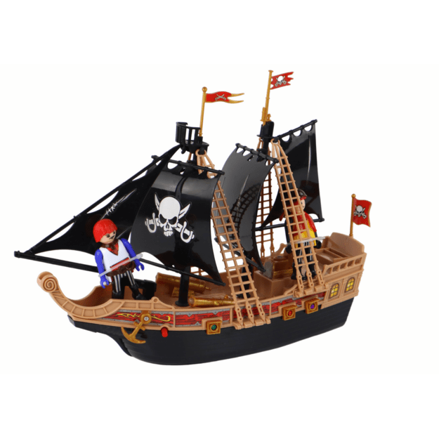 Žaislinis piratų laivas su priedais 23 el.