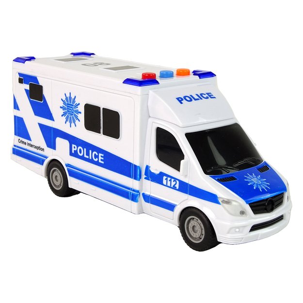 Policijos automobilis su garso ir šviesos efektais, mėlynas