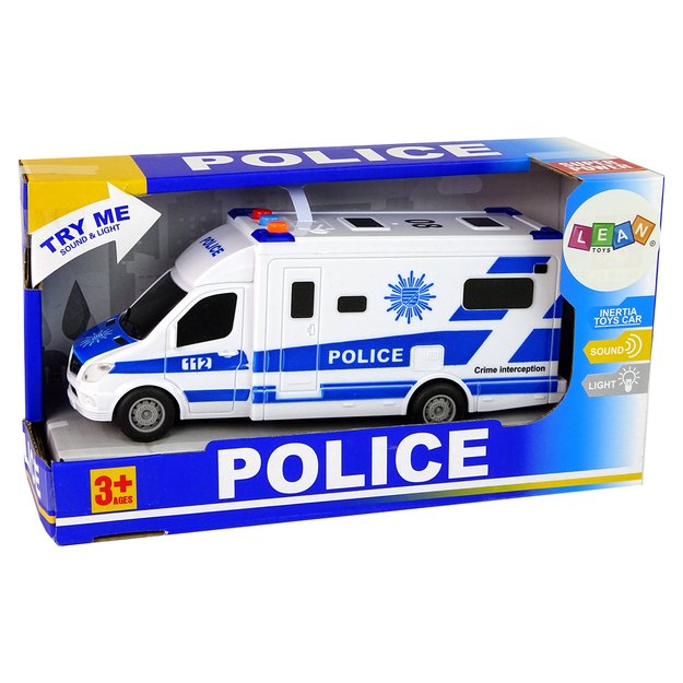 Policijos automobilis su garso ir šviesos efektais, mėlynas