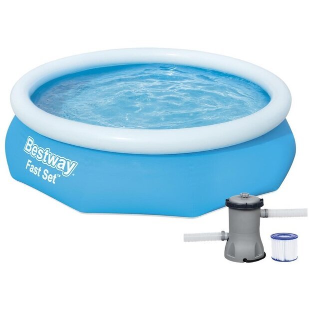 Pripučiamas baseinas Bestway Fast Set 305x76cm, su filtru