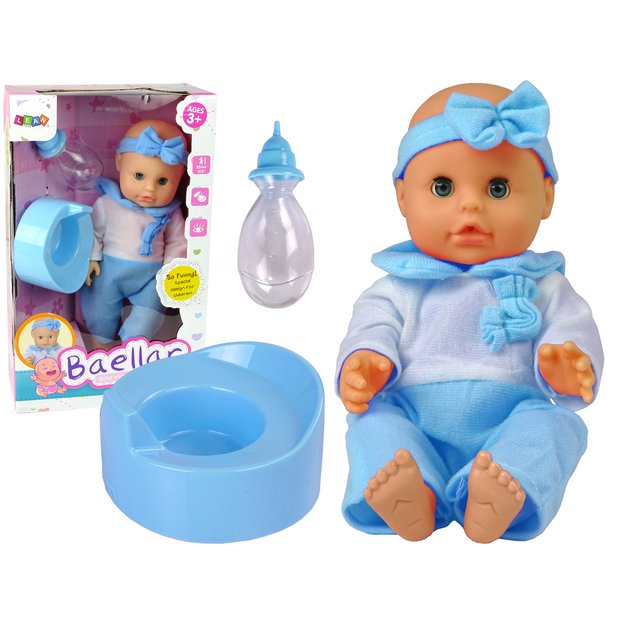 Lėlė kūdikis su priedais, mėlyna