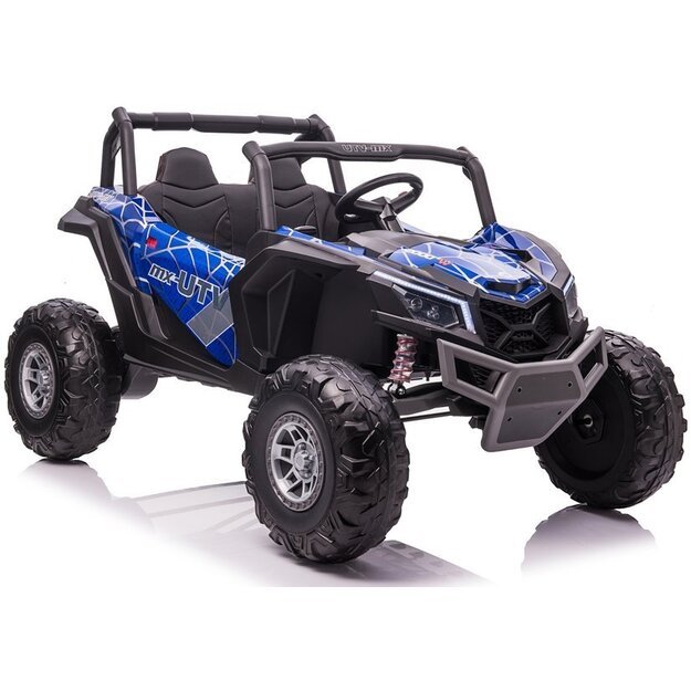 Galingas dvivietis vaikiškas elektrinis bagis UTV-MX Mėlynas Spider ir MP4