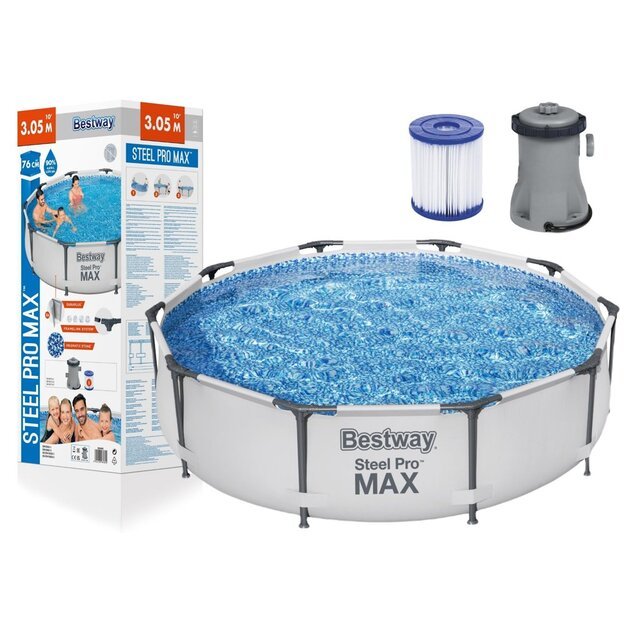 Karkasinis baseinas Bestway Steel Pro Max 305x76 cm, su filtru