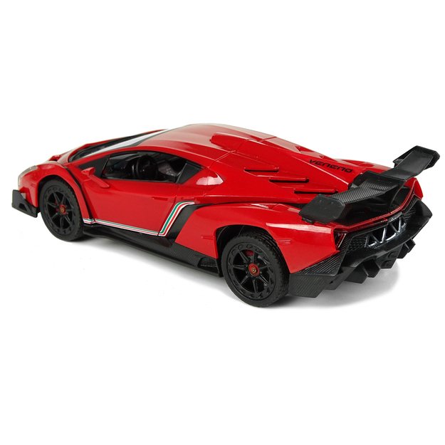 Radijo bangomis valdomas Lamborghini Veneno 1:24 raudonas su pulteliu