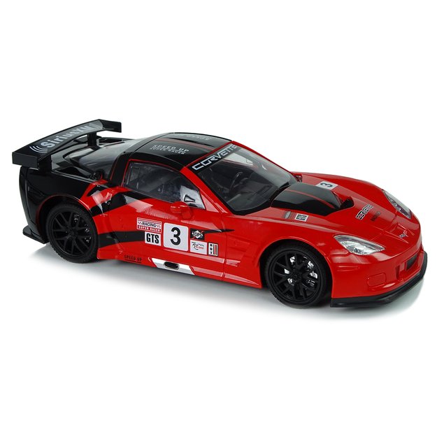 Radijo bangomis valdomas sportinis automobilis Corvette C6.R 1:18 raudonas