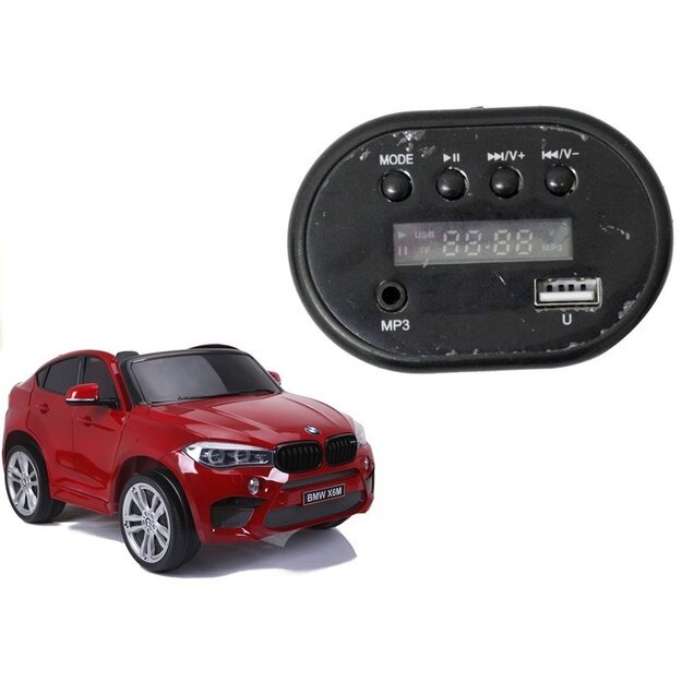 Muzikinis skydelis vaikiškam elektromobiliui BMW X6M 