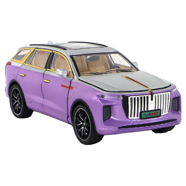Nuotoliniu būdu valdomas automobilis su šviesos ir garso efektais, violetinis