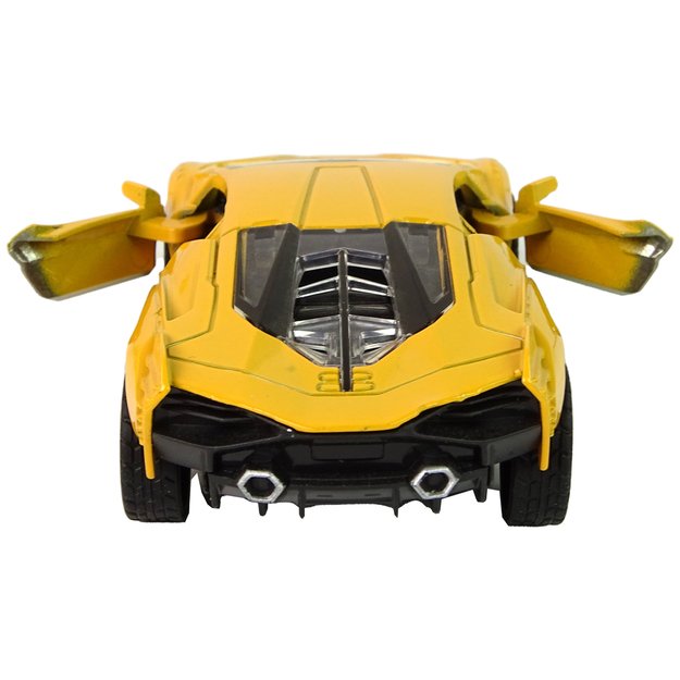 Žaislinis automobilis su frikcine pavara, geltonas  