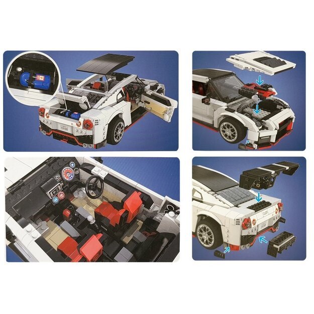 Išskirtinis sportinio - Nissan R35 GTR - R/C automobilio CaDA konstruktorius, 1322 detalių