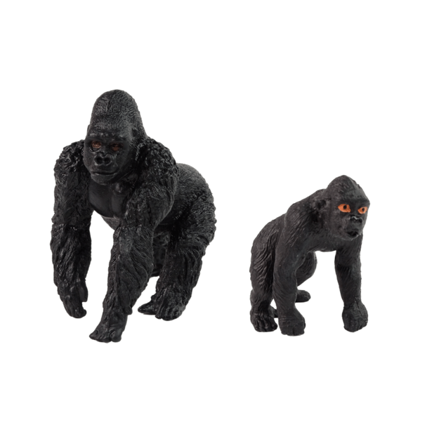 Figūrėlių rinkinys, gorila su jaunikliu