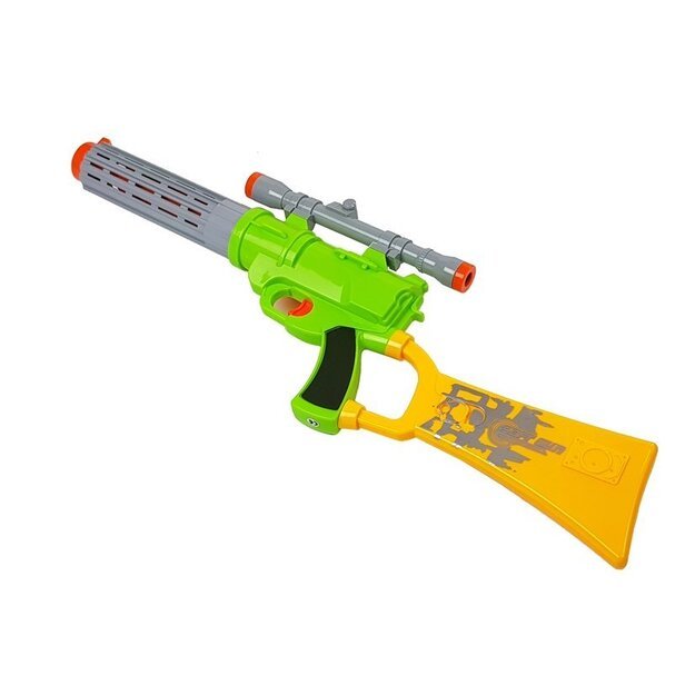 Šautuvas 59 cm su putų kulkomis ir taikiniu, žalias