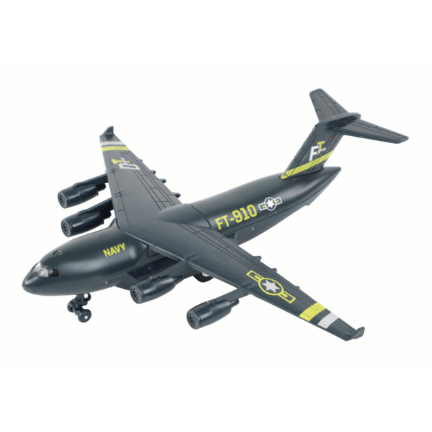 Karinio lėktuvo modelis FT-910 su šviesos ir garso efektais, tamsiai pilka
