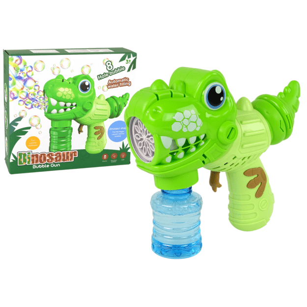 Muilo burbulų pistoletas „Dinozauras“, žalias