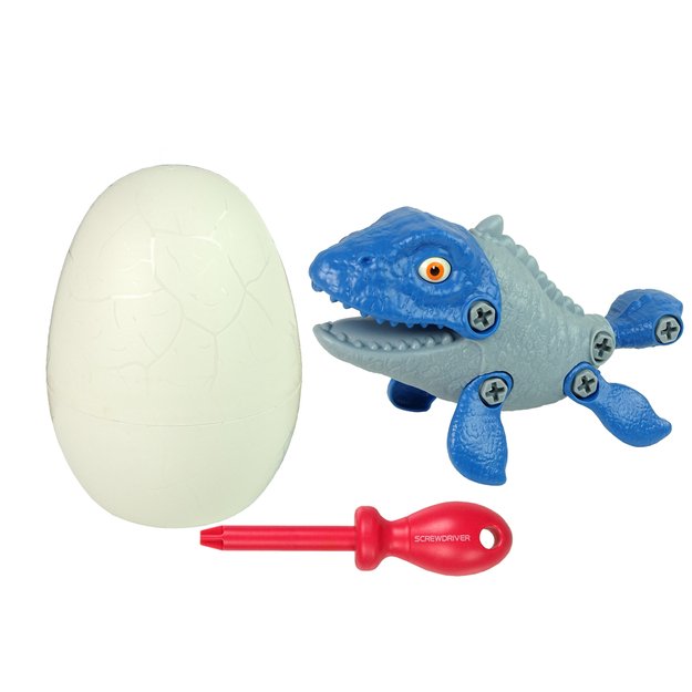 Dinozauro - Mozauro figūrėlė su kiaušiniu ,,Pasidaryk pats'', mėlyna