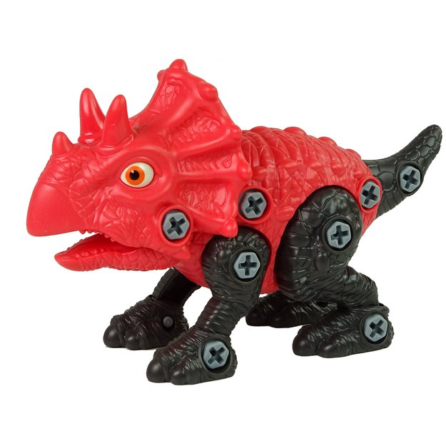 Dinozauro - Triceratopso figūrėlė su kiaušiniu ,,Pasidaryk pats'', raudona/juoda