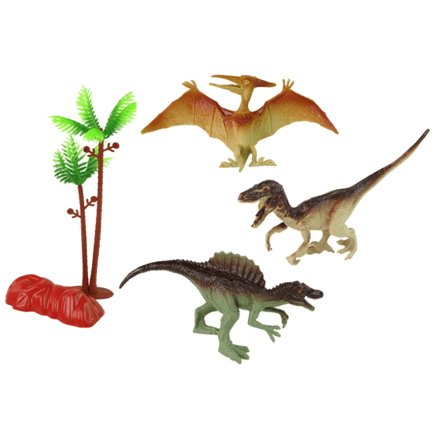 Dinozaurų figūrėlių rinkinys su priedais 8 vnt