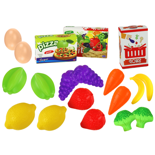 Metalinis pirkinių krepšelis su maisto produktais vaikams
