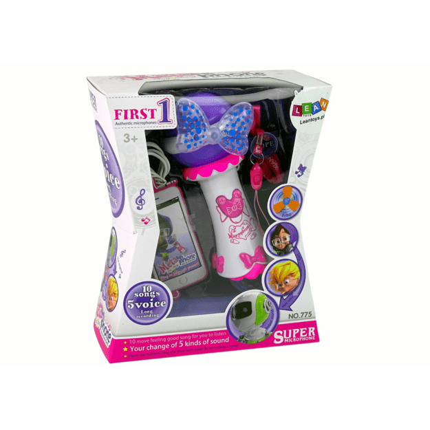 Vaikiškas karaokės mikrofonas su MP3, rožinis