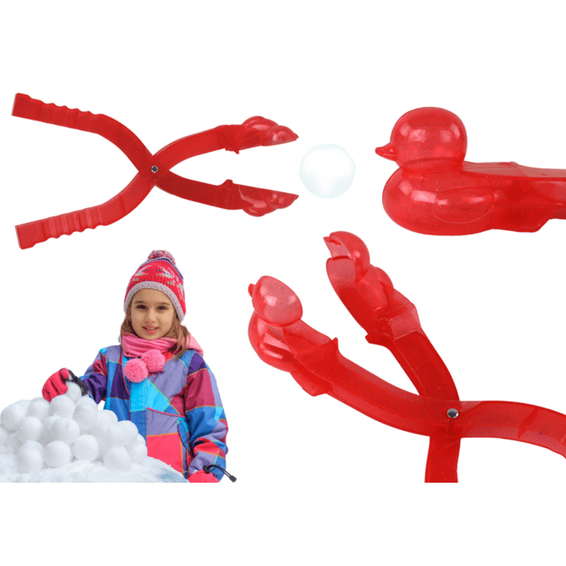 Sniego gniūžtės spaustukas antis, raudonas