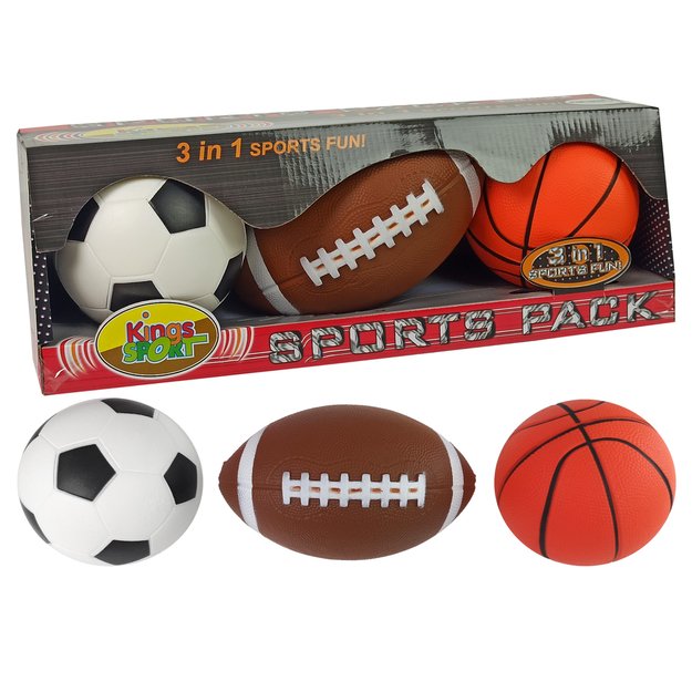 Kamuolių rinkinys 3in1 Futbolas, krepšinis, amerikietiškas futbolas