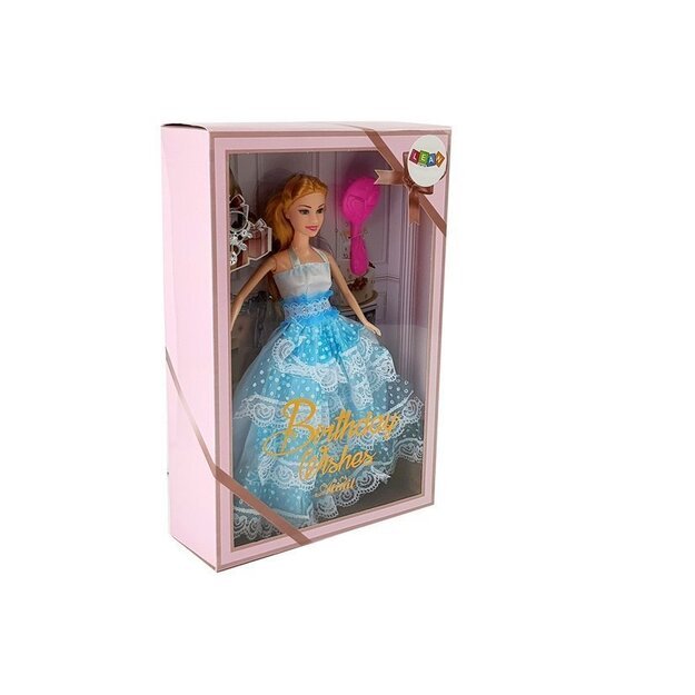 Šviesiaplaukė lėlė Princesė su šepečiu 28cm