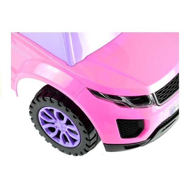 Paspiriamas vaikiškas automobilis 613W rožinis su garso ir šviesos efektais