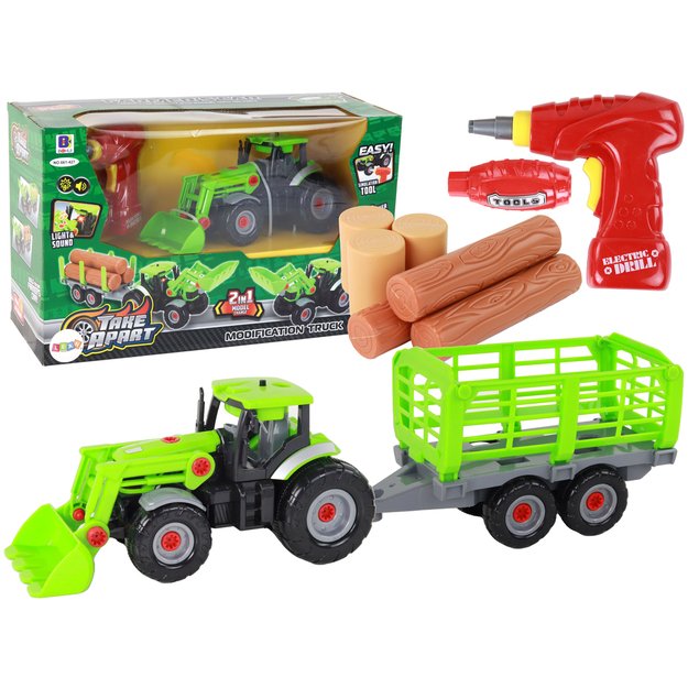 „Pasidaryk pats“ traktorius su priekaba ir atsuktuvu 