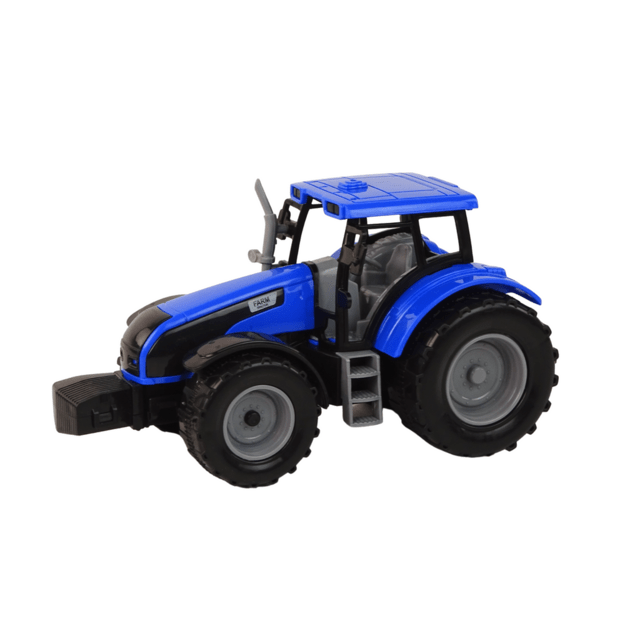 Žaislinis traktorius su priekaba rinkinys, mėlynas