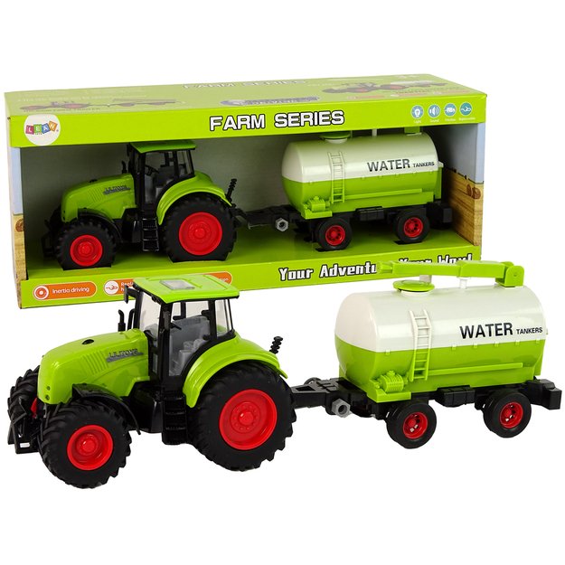 Žaislinis traktorius su vandens cisterna