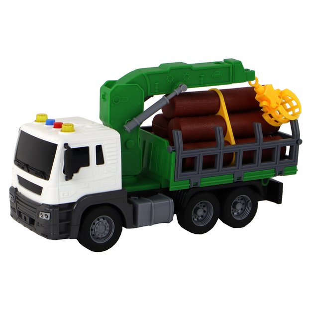 Žaislinis sunkvežimis ir manipuliatoriaus rinkinys su garso efektais, žalias