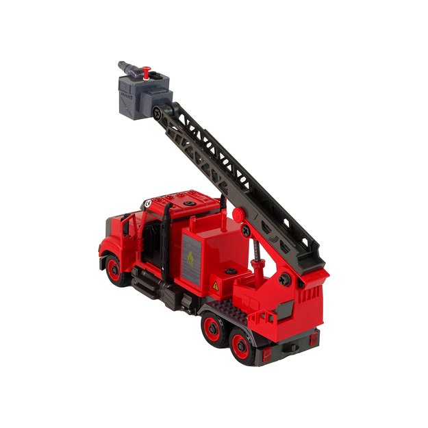 Ugniagesių sunkvežimis su priedais, raudonas