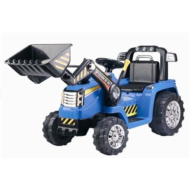 Vaikiškas elektrinis traktorius su krautuvu ZP1005, mėlynas