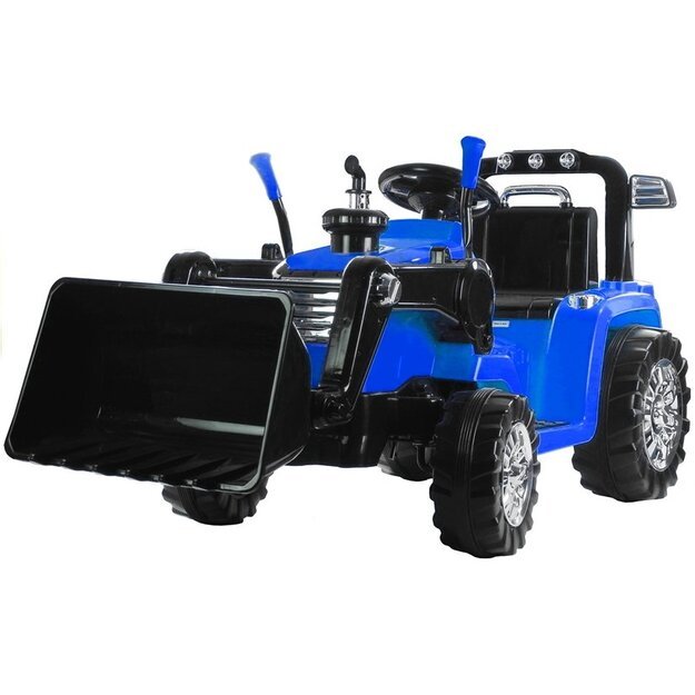 Vaikiškas elektrinis traktorius su krautuvu ZP1005, mėlynas