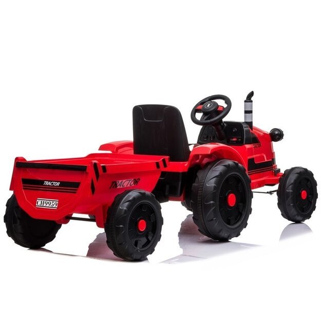 Vaikiškas elektrinis traktorius su priekaba CH9959 raudonas